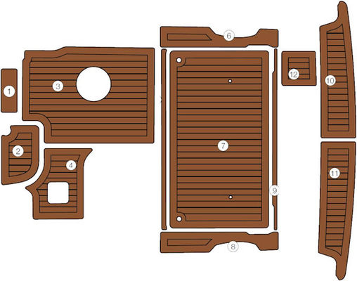 Synthetic EVA Foam Faux Teak Sheet For Yacht Deck