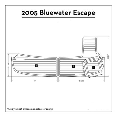 Non Skip EVA Foam Faux Teak Marine Non Skid Pads